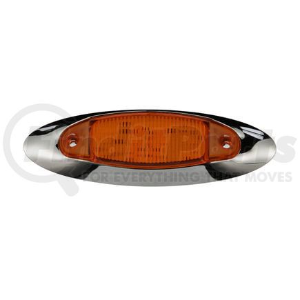 178XA-MV by PETERSON LIGHTING - LED Marker/ Clearance, Oblong, w/ Chrome Bracket, 4.75"X 1.50", Multi-volt, amber, poly bag