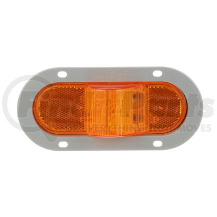 356AF by PETERSON LIGHTING - 356 LumenX® Oval LED Mid-Turn Marker Light with Reflex - Amber Flange Mount