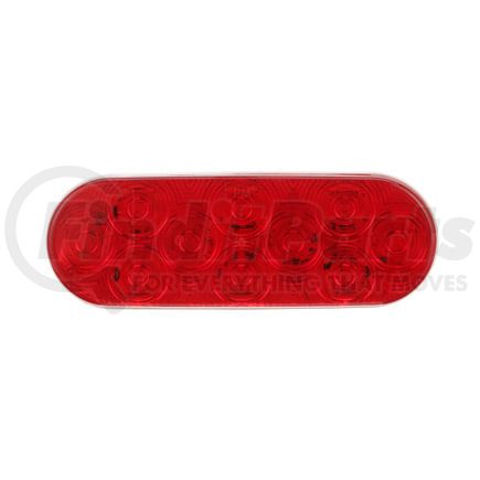 821R-10 by PETERSON LIGHTING - LED Stop/Turn/Tail, Oval, Grommet-Mount, 6.5"X2.25", Multi-volt, red, poly bag