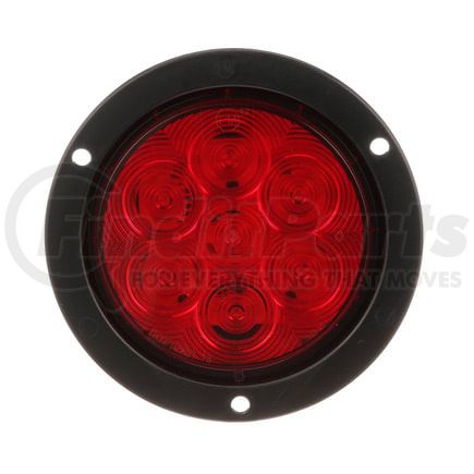 824R-7 by PETERSON LIGHTING - LED Stop/Turn/Tail, Round, Flange-Mount 4", red, poly bag