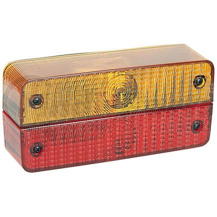 M419 by PETERSON LIGHTING - Incandescent Combination Rear Light, Rectangular, Red/Amber, 8.3125"X3.3125", red + amber, bulk pack