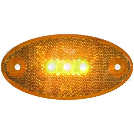 P1200A by PETERSON LIGHTING - LED Side Marker, Oval, ECE, w/ Reflex, 3.94"X1.97", Multi-volt, amber, poly bag