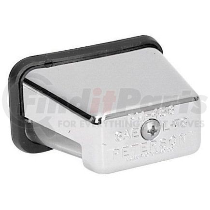 V436SX by PETERSON LIGHTING - Incandescent License Light, Stud Mount, Oblong, Chrome, 2.6875"X2.125", white, Viz Pack