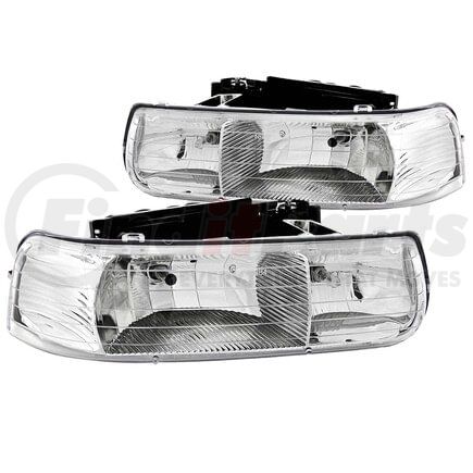 111011 by ANZO - Crystal Headlight Set; Clear Lens; Chrome Housing; Pair;
