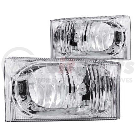 111023 by ANZO - Crystal Headlight Set; Clear Lens; Chrome Housing; Pair;