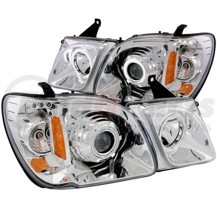 111169 by ANZO - Projector Headlight Set w/Halo; Clear Lens; Chrome Housing; Pair; CCFL;