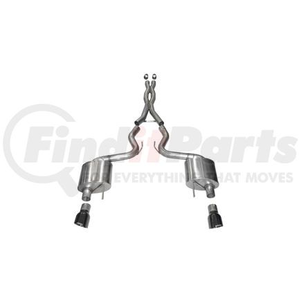Corsa 14328BLK Exhaust System Kit 3.0in. Cat-Back Dual Rear Exit with Single 4.5in. Black PVD Pro-Series Tips