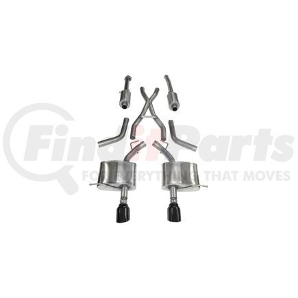 14459BLK by CORSA - 2.5in. Cat-Back Dual Rear Exit with Single 4.5in. Black PVD Pro-Series Tips