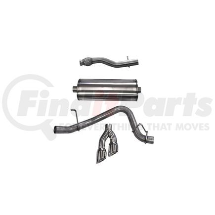 Corsa 14748 Exhaust System Kit 3.0in. Cat-Back Single Side Exit with Twin 4.0in. Polished Pro-Series Tips
