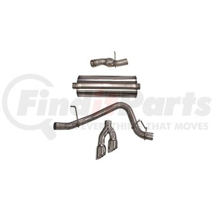 Corsa 14826 Exhaust System Kit 3.0in. Cat-Back Single Side Exit with Twin 4.0in. Polished Pro-Series Tips