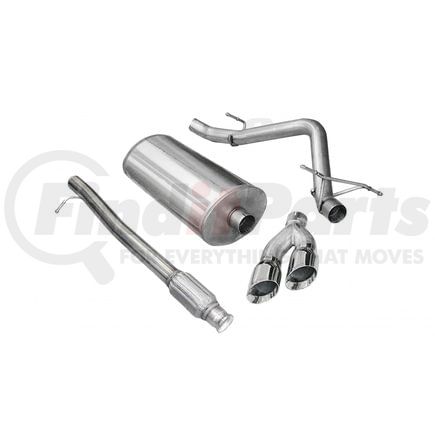 14925 by CORSA - 3.0in. Cat-Back Single Side Exit with Twin 4.0in. Polished Pro-Series Tips