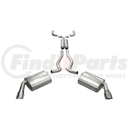 Corsa 14952 Exhaust System Kit 2.5in. Cat-Back Dual Rear Exit with Single 4.0in. Polished Pro-Series Tips