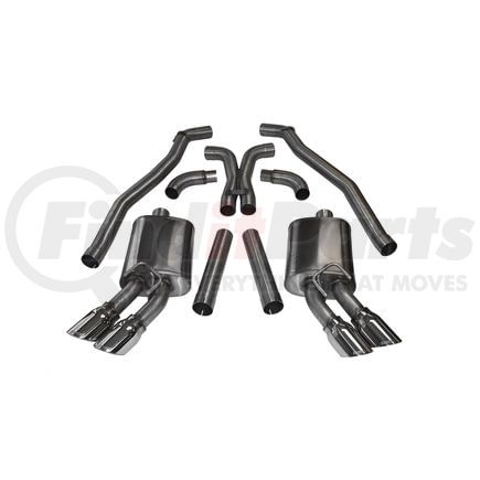 14971 by CORSA - 3.0in. Cat-Back Dual Rear Exit with Twin 4.0in. Polished Pro-Series Tips