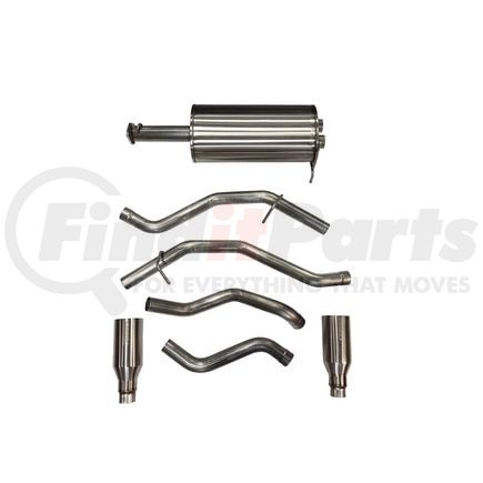 21035 by CORSA - 3.0in. Cat-Back Dual Rear Exit with Single 5.0in. Satin Polished Straight Cut Tip