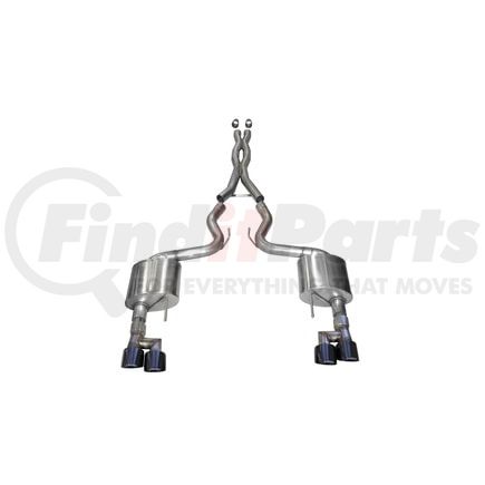 21042BLK by CORSA - 3.0in. Cat-Back Dual Rear Exit with Twin 4.0in. Black PVD Pro-Series Tips