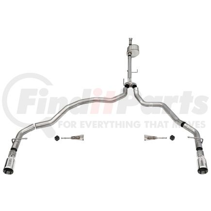 21146 by CORSA - 3.0in. Dual Rear Exit Catback Exhaust System with Flat Cut 4.0in. Dual Wall Tips