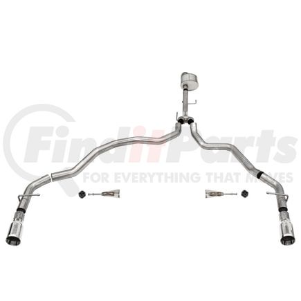 21143 by CORSA - 3.0in. Dual Rear Exit Catback Exhaust System with Flat Cut 4.0in. Dual Wall Tips