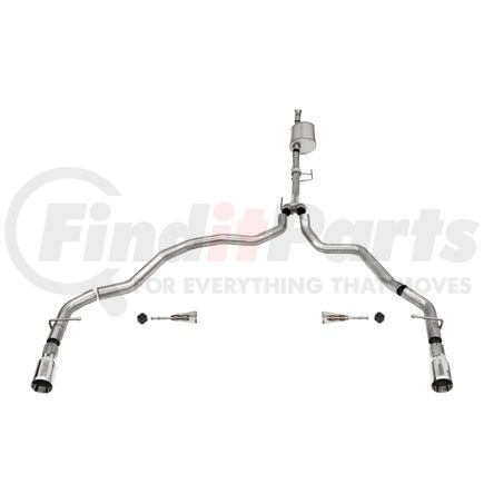21167 by CORSA - 3.0in. Dual Rear Exit Catback Exhaust System with Flat Cut 4.0in. Dual Wall Tips