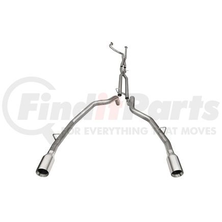 21190 by CORSA - 3.0in. Dual Rear Exit Catback Exhaust System with Flat Cut 5.0in. Dual Wall Tips
