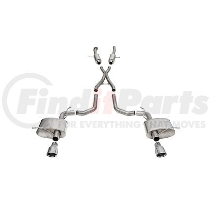 21195 by CORSA - 2.75in. Dual Rear Exit Cat-Back Exhaust System with Single 4.5in. Polished Pro Series® Tips