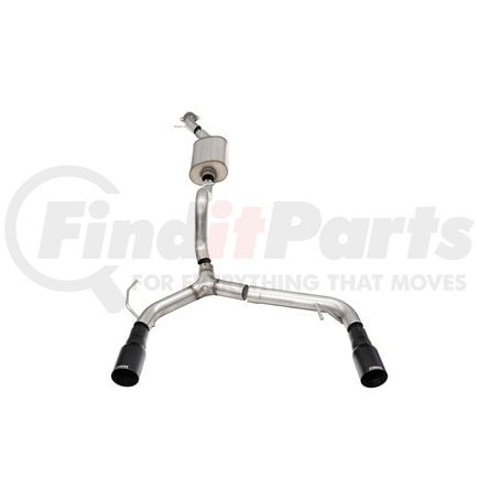 21204BPC by CORSA - 2.75in. Cat-Back Single Side Exit Exhaust System with Single 4.0in. Straight-Cut Black Powder Coat Tips