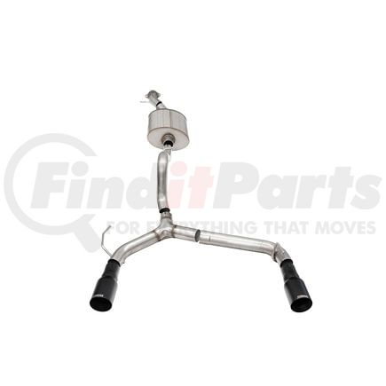 21208BPC by CORSA - 2.75in. Cat-Back Single Side Exit Exhaust System with Single 4.0in. Straight-Cut Black Powder Coat Tips