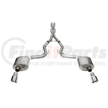 21254 by CORSA - 3.0' DUAL REAR EXIT SPORT CAT-BACK