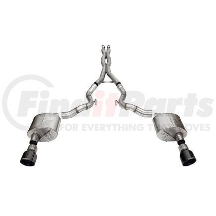 21270BLK by CORSA - 3.0' DUAL REAR EXIT XTREME CAT-BACK