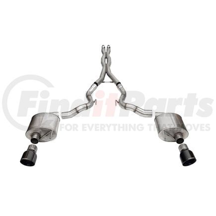 21274BLK by CORSA - 3.0' DUAL REAR EXIT XTREME CAT-BACK