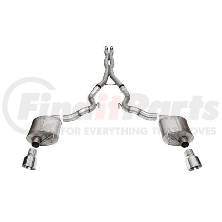 21274 by CORSA - 3.0' DUAL REAR EXIT XTREME CAT-BACK