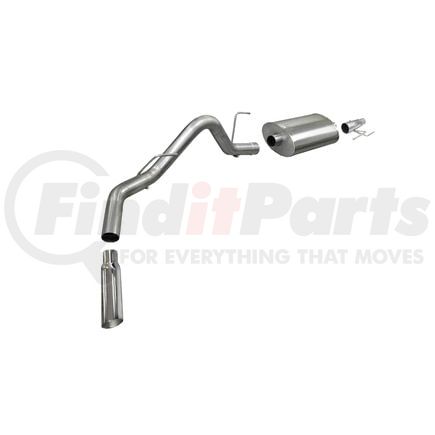 24392 by CORSA - 3.0in. Cat-Back Single Side Exit with Single 4.0in. Polished Slash Cut Tip