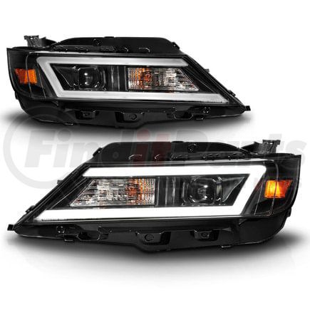 121574 by ANZO - Projector Headlight Set; Square; LED Bar Headlights; w/ Black Housing;