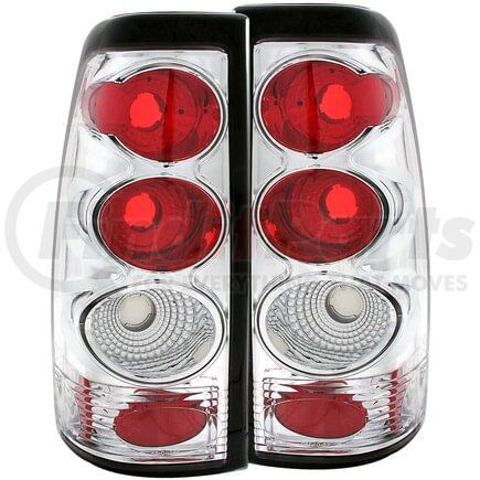 211023 by ANZO - Tail Light Assembly; Clear Lens; Chrome Housing; Pair;