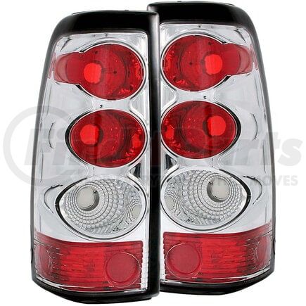 211020 by ANZO - Tail Light Assembly; Clear Lens; Chrome Housing; Pair;