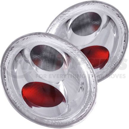 221118 by ANZO - Tail Light Assembly; Clear Lens; Chrome Housing; Pair;