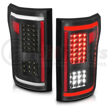 311285 by ANZO - Tail Light Assembly; LED; Clear Lens; Black Housing; Red/White Light Color; G2; Pair;