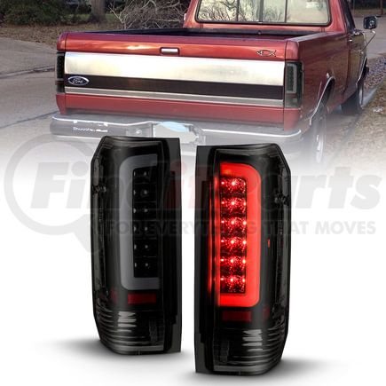 311351 by ANZO - Tail Light Assembly; LED; Smoke Lens; Black Housing; Pair;