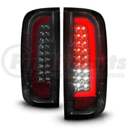 Anzo 311433 Tail Light Set Tail Light Assembly; LED; w/Red Light Bar; Black Housing; Smoke Lens;