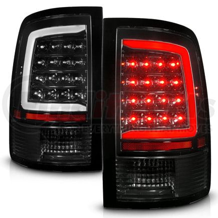 311452 by ANZO - Tail Light Assembly; LED; Clear Lens; Black Housing; w/ Plank Style; w/ Sequential; Pair;