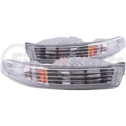 511020 by ANZO - Euro Parking Lights; Clear Lens; Chrome Housing; Amber Reflector; Pair;