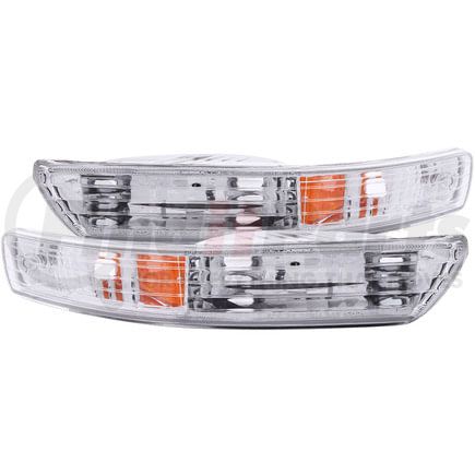 511021 by ANZO - Euro Parking Lights; Clear Lens; Chrome Housing; Amber Reflector; Pair;