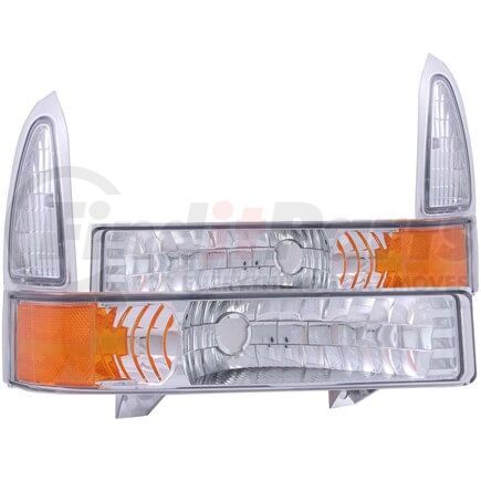 511039 by ANZO - Parking Light Assembly; Euro; Clear Lens; Chrome Housing; Amber Reflector; Pair;