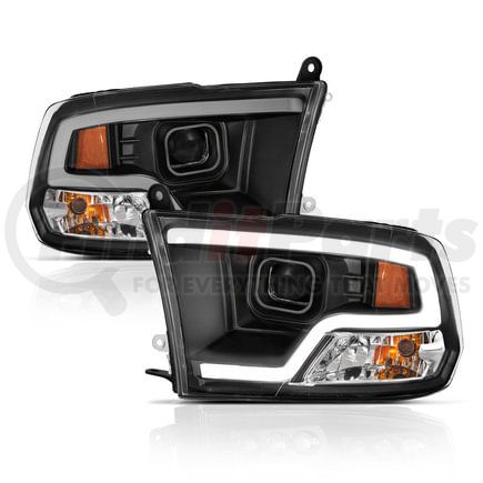 111404 by ANZO - Projector Headlight Set; w/Plank Style Design; Black;