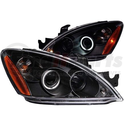 121102 by ANZO - Projector Headlight Set w/Halo; Clear Lens; Black Housing; Pair; CCFL;