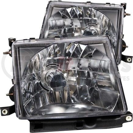 121139 by ANZO - Crystal Headlight Set; Clear Lens; Black Housing; Pair;