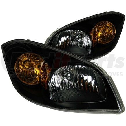 121154 by ANZO - Crystal Headlight Set; Clear Lens; Black Housing; Pair;