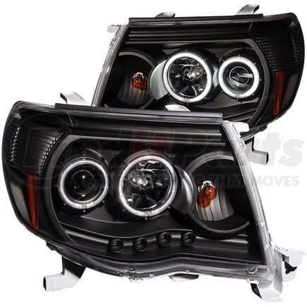 121282 by ANZO - Projector Headlight Set w/Halo; Clear Lens; Black Housing; Pair;