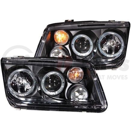 121369 by ANZO - Projector Headlight Set w/Halo; Clear Lens; Black Housing; Pair; CCFL; w/Fog Lights;