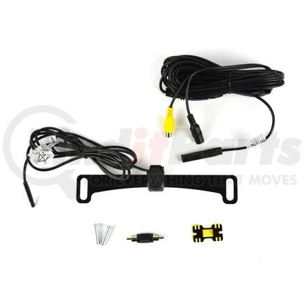 90027601 by BRANDMOTION - Universal Dual Mount CMOS Camera; Metal License Plate and Camera Mount; 22ft. Chassis Harness To RCA Included; Parking Gridlines and Image Mirroring Available;