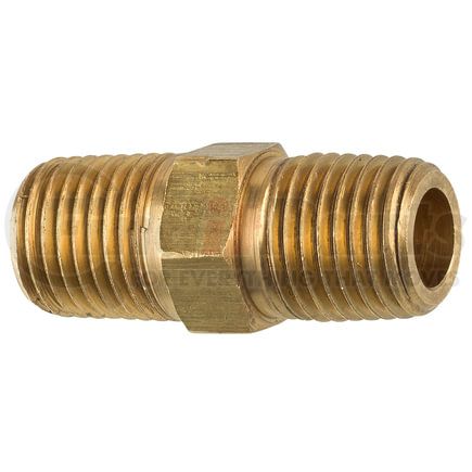 PTF-64B by AGS COMPANY - Brass Hex Nipple, 1-3/8 Length, Male (1/4-18 NPT), 1/bag